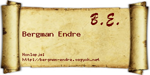 Bergman Endre névjegykártya